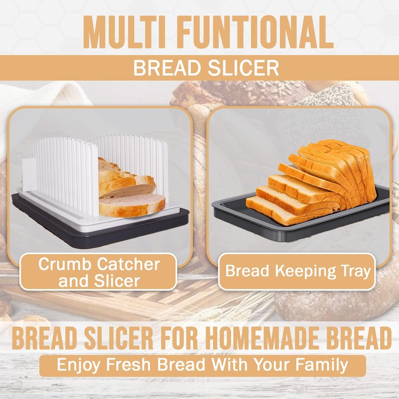 SliceElite Bread Slicer for Sourdough Rounds - Adjustable Bread Slicing