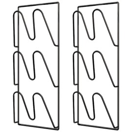 Toyosport 2 Pcs Wall-Mounted Pot Lid Rack, Creative No-Drill Kitchen Organizer, Three-Tier Metal Pot Lid Holder, Includes Strong Suction Cups, Ideal for Space-Saving and Efficient Storage