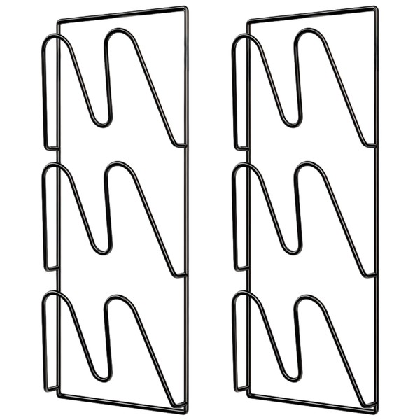 Toyosport 2 Pcs Wall-Mounted Pot Lid Rack, Creative No-Drill Kitchen