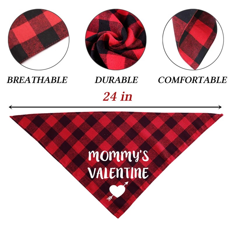 STMK 2 Pack Valentines Dog Bandanas, Dog Valentines Bandana for