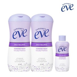 Summers Eve (현대Hmall)썸머스이브 데일리 밸런스 페미닌 워시 237ml 2개 + 59ml 1개 (Summer Eve) Daily Balance Feminine Wash 237ml 2pcs + 59ml 1pc [Single item]