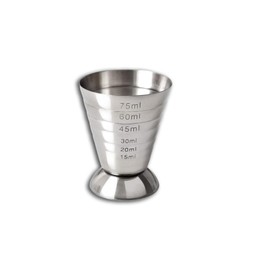 Edelstahl Cocktail-Messbecher mit 6 Spirituosenmessmarkierungen 75 mL