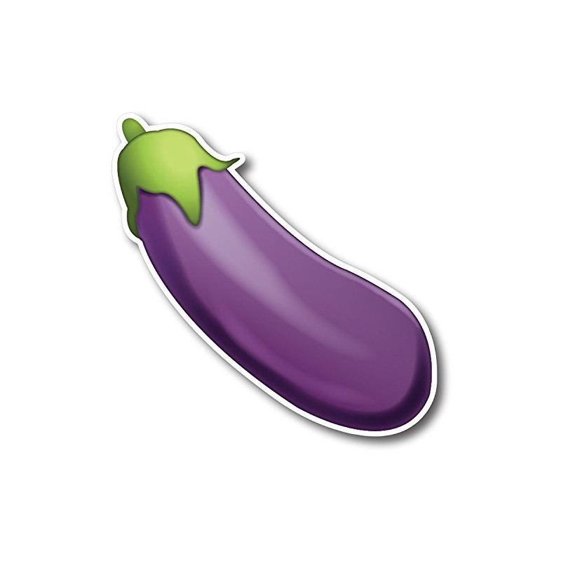 Magnet Me Up Eggplant Emoticon Magnet Decal, 6.5 Inch, Cute