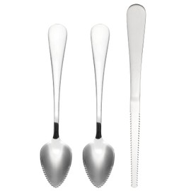 PATIKIL 2PCS Grapefruit-Spoons with Serrated Edge, Grapefruit-Spoons Serrated, Silver,1 Set