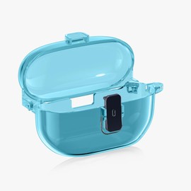kwmobile Earphones Case Compatible with Sony WF-1000XM5 - Protective Earbuds Case - Transparent/Blue