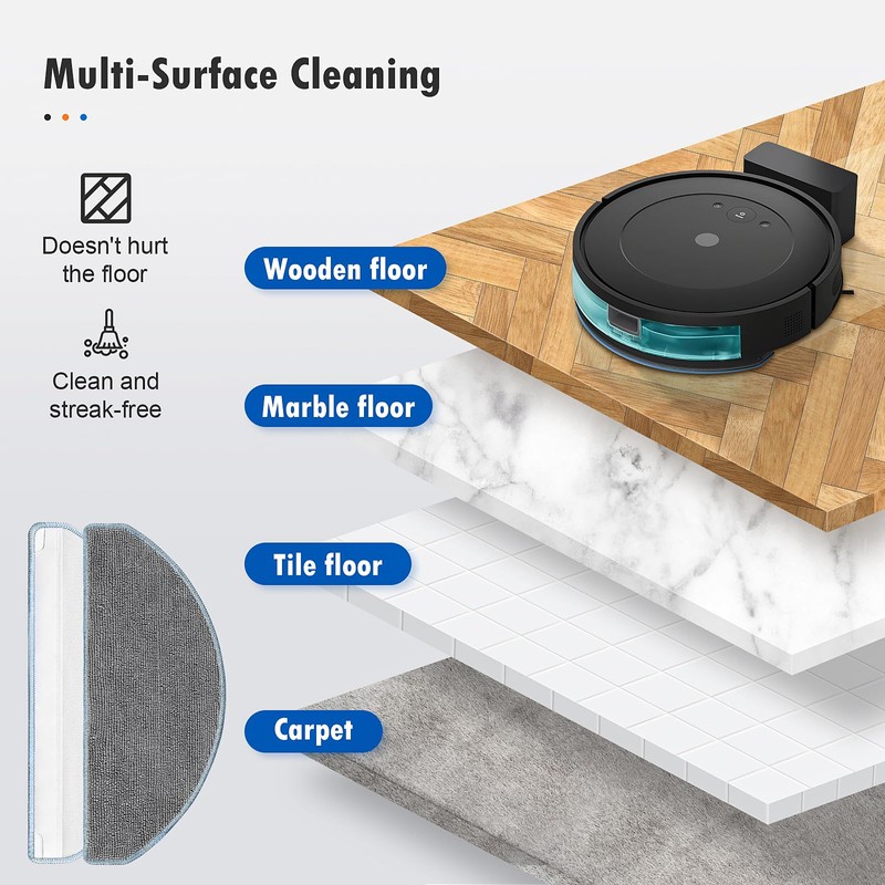 6 Pack Mop Replacement for iRobot Roomba Combo Essential Robot