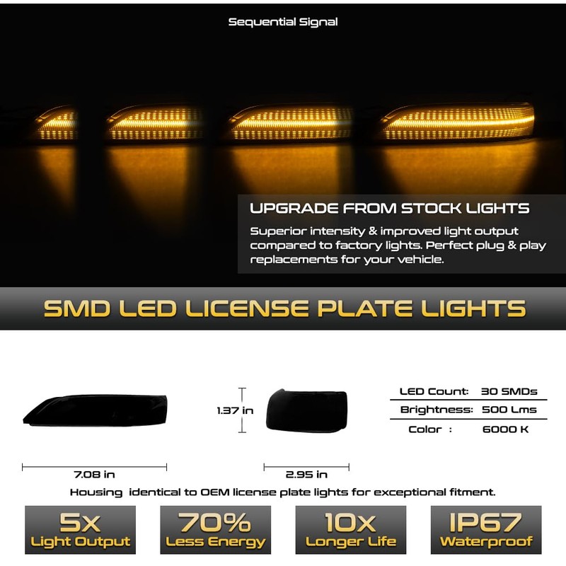 [Sequential Turn Signal] VIPMOTOZ Full LED Side Mirror Light Indicator