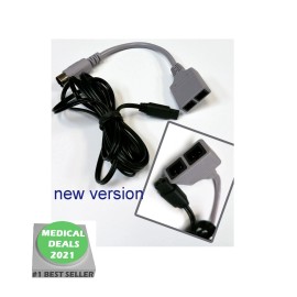 ROSCOE MEDICAL Grey CONNECTOR CABLE for RICHMAR, QUATTRO 2.5 Muscle Stimulator 1&2, 1PS / PACK
