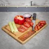 Woodluv Bamboo Chopping Cutting Board with 2 Built in Compartments
