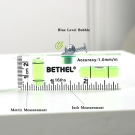 BETHEL Small Level Mini Bubble 90°/180°Spirit Level,Magnetic 2.95 Inch Shatterproof Cross Check Pocket Level Picture Hanging Levels Tools for Machinist,Construction & Household