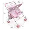 Badger Basket Double Doll Stroller - Foldable Tandem Stroller for