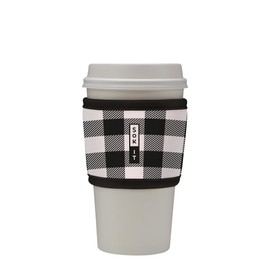 Sok It Hot Sok Coffee & Tea Reusable Insulated Neoprene Cup Sleeve (B&W Buffalo Check)