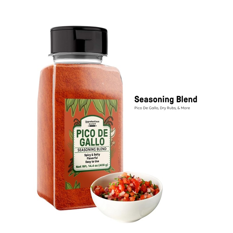 Unpretentious Pico de Gallo Seasoning, 14.4 oz, Spicy & Salty,