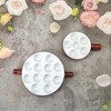 jinsongdafa Ceramic escargot baking plate,for appetizers, grilled snails, scallops, 6.22-inch(2