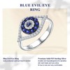 DAYBYDAY 925 Sterling Silver Evil Eye Ring Moissanite Sapphire Spiritual