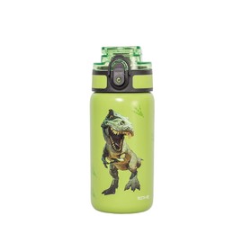 ROTH Tyrannosaurus Water Bottle with Easy Drinking Cap - 350 ml, Stainless Steel, BPA-Free - Children's Drinking Bottle
