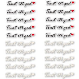 Trust in God 20 Pcs, Rearview Mirror Decal, Car Window Decals, Car Decals for Women, Car Stickers and Decals, Car Stickers for Women, Men (Black)