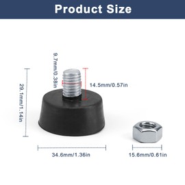 LWLWA Adjustable Feet, Pack of 10, Rubber Feet M10 Black, Feet for Furniture, Non-Slip, Effectively Reduce Noise, Suitable for Tables, Cabinets, Chairs, Other Furniture