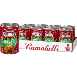 Campbell’s Chunky Healthy Request Soup, Beef Soup with Country Vegetables, 16.3 Oz Can (Case of 8)