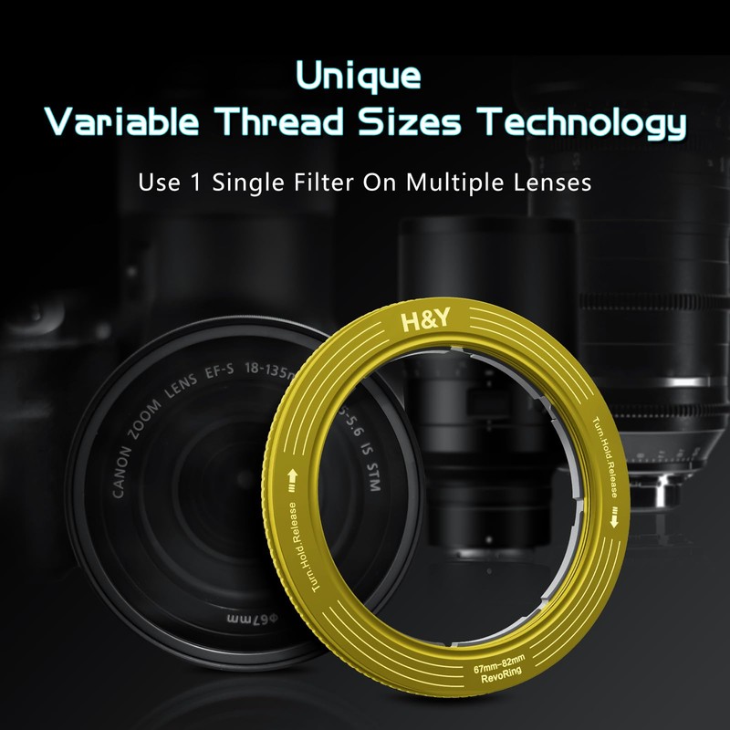 H&Y Step Up Rings for Filters Adapter Variable Step Up