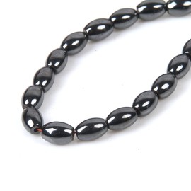 Pack of 65 Hematite Beads Black Beads 6 mm x 4 mm Oval Strand Non-Magnetic Synthetic Hematite Loose Beads Charms