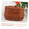VILLFUL Elegant Lidded Egg Storage Basket Woven Potato Bread Basket