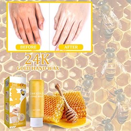 Mascarilla de Cera para Manos de 30ml, Cáscara de Oro de 24k para Botella, Leche Y Miel, Exfoliante, Blanqueamiento, Herramienta para el Cuidado de las Manos, Hidratante, Nutritivo