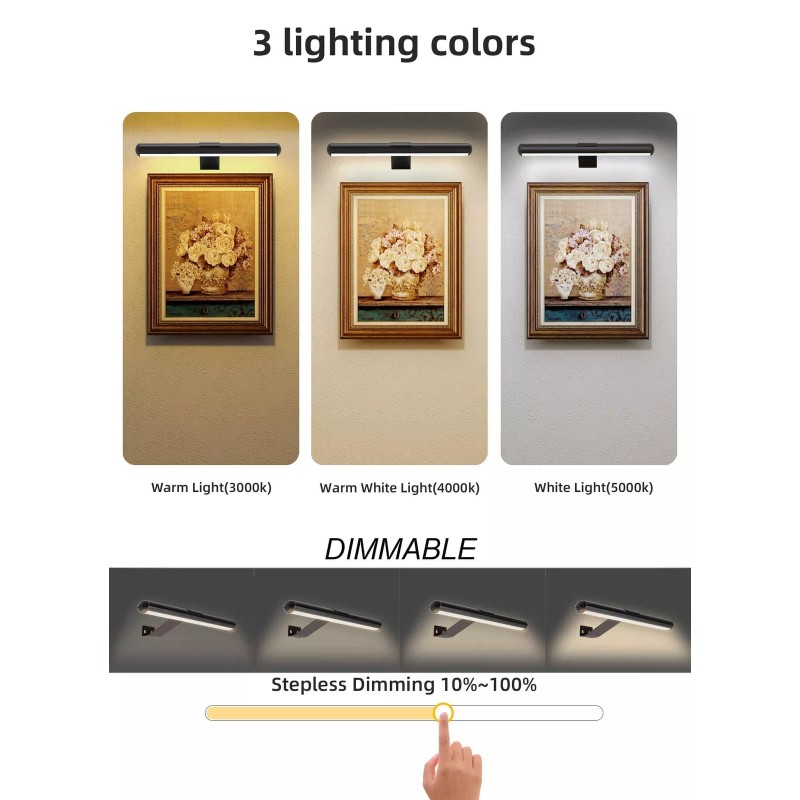 TINTINDOC Wireless LED Picture Light with Remote,Recharg