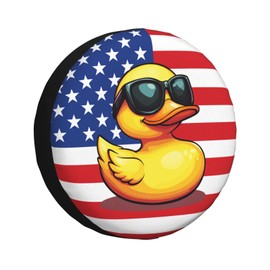 Funny Duck Spare Tire Cover Weatherproof Universal Wheel Protectors Cute Duck Wheel Covers for Rv Camper Travel Trailer SUV Truck 17 Inch