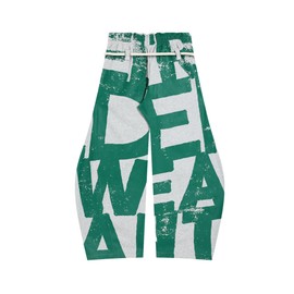 Aelfric Eden Print Baggy Barrel Sweatpants Wide Leg Pants for Women Men Casual Elastic Waist Unisex Graphic Lantern Trouser Grey M