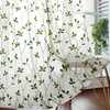 WUBODTI Sage Green Leaf Embroidered Sheer Curtain 72 Inches Long