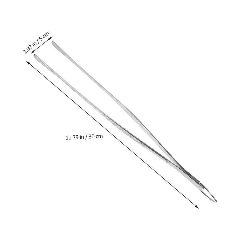 Mikinona Stainless Steel Kitchen Tweezers with Hook 12 Handle Tongs