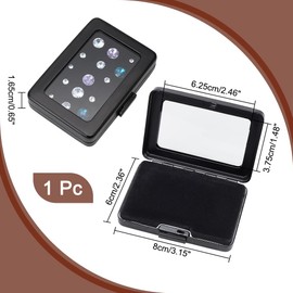 PH PandaHall Diamond Storage Box Gem Display Case Gemstone Container Small Storage Box Jewelry Organizer with Velvet and Window for Collectibles Rhinestone Crystal Small Items Jewelry 3.1x2.3 inch