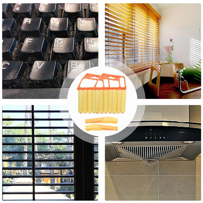 4pcs Window Venetian Blind Cleaner Duster Tool, Include 2pcs 7