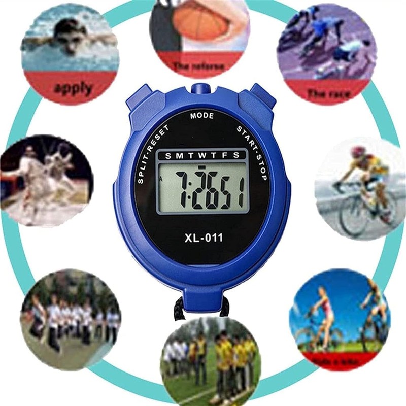 Digital Handheld Sports Stopwatch, Outdoor Multi-Function Digital Timer, Split/single Lap