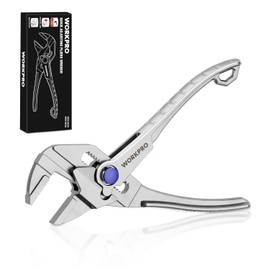WORKPRO Mini Pliers Wrench, 4-Inch Smooth Jaw Pliers, High-Toughness Alloy Steel Adjustable Wrench Pliers with Smooth Parallel Jaws, Anti-Rust Coating, EDC Pliers for Tight Spaces & Versatile Use