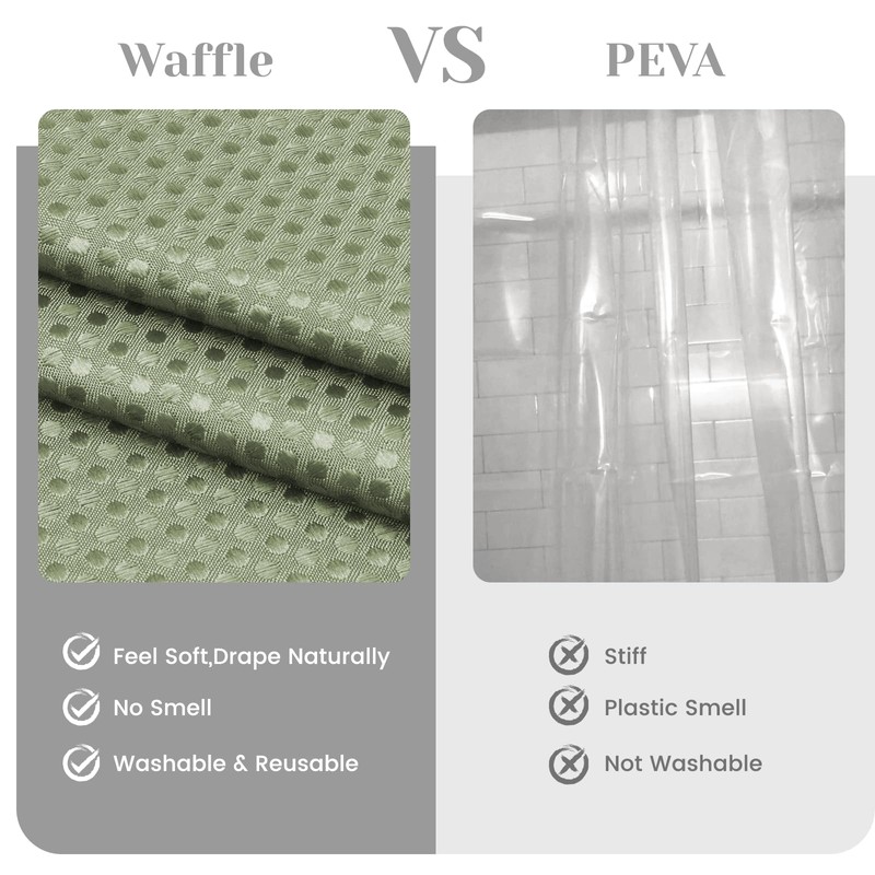 SORTTO No Hook Shower Curtain with Snap in Liner Set