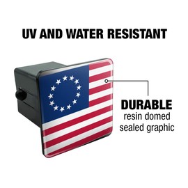 GRAPHICS & MORE Betsy Ross 1776 American Flag Tow Trailer Hitch Cover Plug Insert