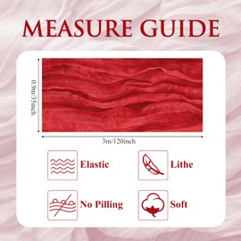 Xiomot 6PCS Table Runner Cheesecloth 10FT Red Boho Gauze Cheese Cloth Rustic Sheer Table Runners for Wedding Birthday Bridal Baby Shower Party Decoration