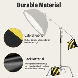 Evekea 8 Packs Sandbags Weight Bags for Photo Studio, Heavy Duty Saddlebag for Canopy, Umbrella Base, Backdrop Stand, Photo Tripod, Picnic Table,Fishing Chair (Yellow)