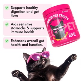 LEGITPET Probiotic Cat Treats with Prebiotics – Digestive Support Soft Chews with Pumpkin & Papaya – Supports Gut Health, Stool Quality & Immune Function – 100 Pet Chicken-Flavored Chews