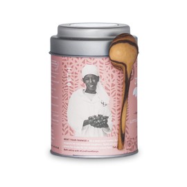 JusTea LITTLE BERRY HIBISCUS | Loose Leaf Herbal Tea with Hand Carved Tea Spoon | 40+ Cups (3.2oz) | Caffeine Free | Award-Winning | Fair Trade | Non-GMO