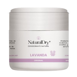 NaturalDry - Desodorante Mujer original de frbaircación natural en crema - No obstruye los poros - Hidrata tu piel - Elimina el mal olor -permite la transpiración - Olor agradable a Lavanda - En tarro