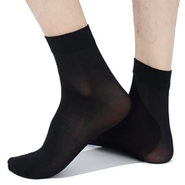 FQZMQBQ Business Socks, Men's, Summer, Thin, Socks, Black, Stylish, Ankle Socks, Ultra-thin, Breathable, Odor Resistant, For Men, Quick Drying, Solid, Durable, 3 Pair Set, B type (fits 9.4 - 11.0