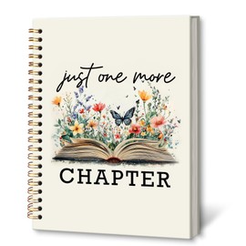 KTYHD Book Lover Gifts For Women Notebook Journal - Reading Journals For Book Lovers, Just One More Chapter Notebook Journal 5.5x8.3in, Floral Reading Notebooks