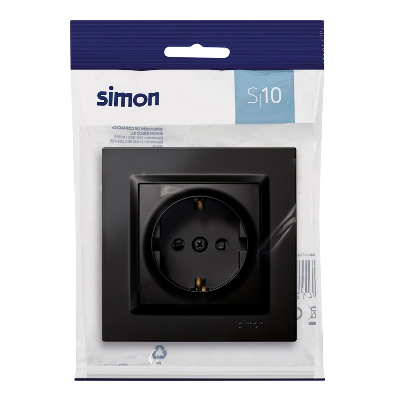 Schuko Plug Black Simon 10