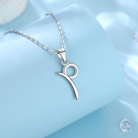 EUDORA Initial Necklace for Women, Sterling Silver P Letter Pendant Initial Necklaces, Alphabet Neckles Jewelry Gifts for Sister Daughter Wife Mother, 18 inch Chain