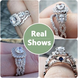 Newshe Engagement Wedding Ring Set For Women 925 Sterling Silver 2.4ct Round Pear White Cz Size 3-13 (Brilliant Round Shape, 7.5)