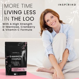 D-Mannose 1000Mg Tablets Complex – 3-in-1 Preventative Formula with High-Strength D mannose Powder, Cranberry Extract & Vitamin C for UTI Treatment and Cystitis Relief for Women, 120 Capsules