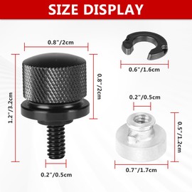 4 Pcs Seat Bolt Screw Nut Kit for Harley Rear Fender Seat Nut Kit Rear Mount Screw 1/4-20 Thread Compatible with Softail Touring Dyna (Black Style)
